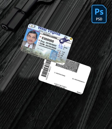 USA West Virgina driving license PSD